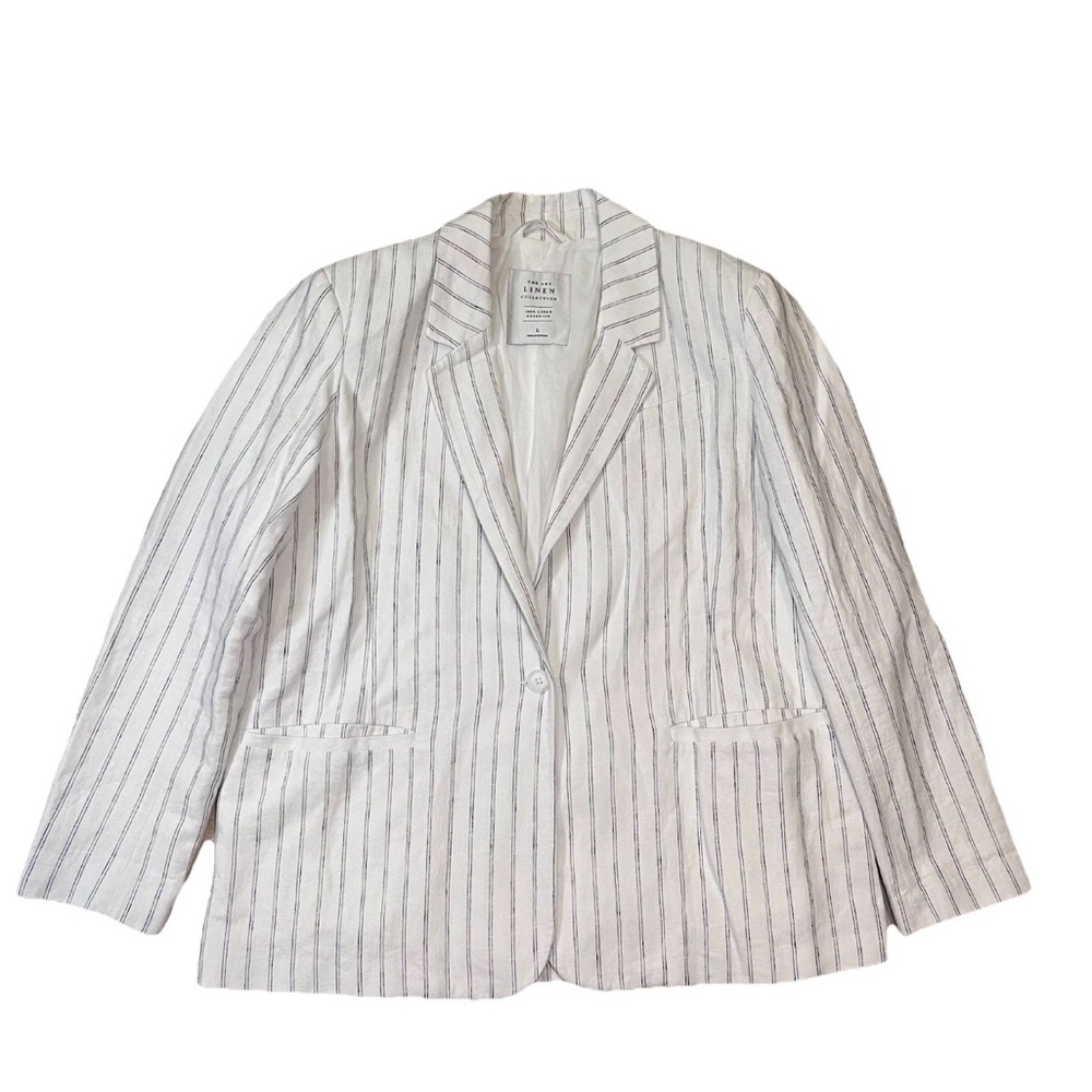 Abercrombie & Fitch White Striped Blazer